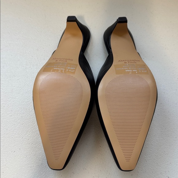 Abercrombie & Fitch black Pointed Toe Kitten Heel Mule Sandals size 8 - Picture 4 of 6